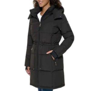 DKNY Ladies Adjustable Waist PufferJacket/Coat Black Size Small NWT